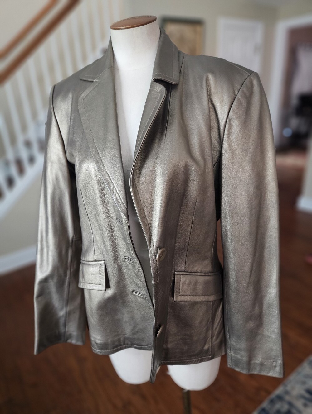 VTG Worthington Gold Bronze Leather Jacket Small
